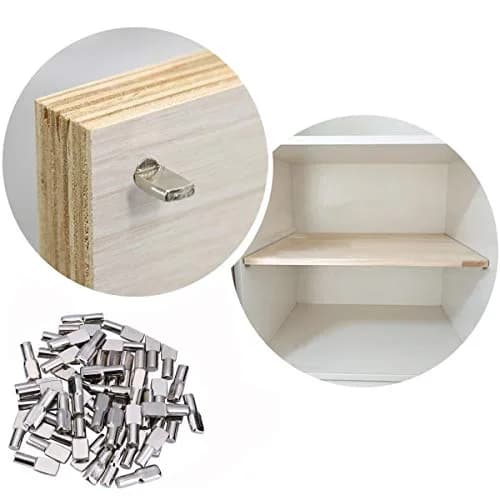 Tbestmax 5mm Spoon Shape Shelf Support Pins 120 Pack | Stainless Steel Cabinet Furniture Hardware thumbnail 5