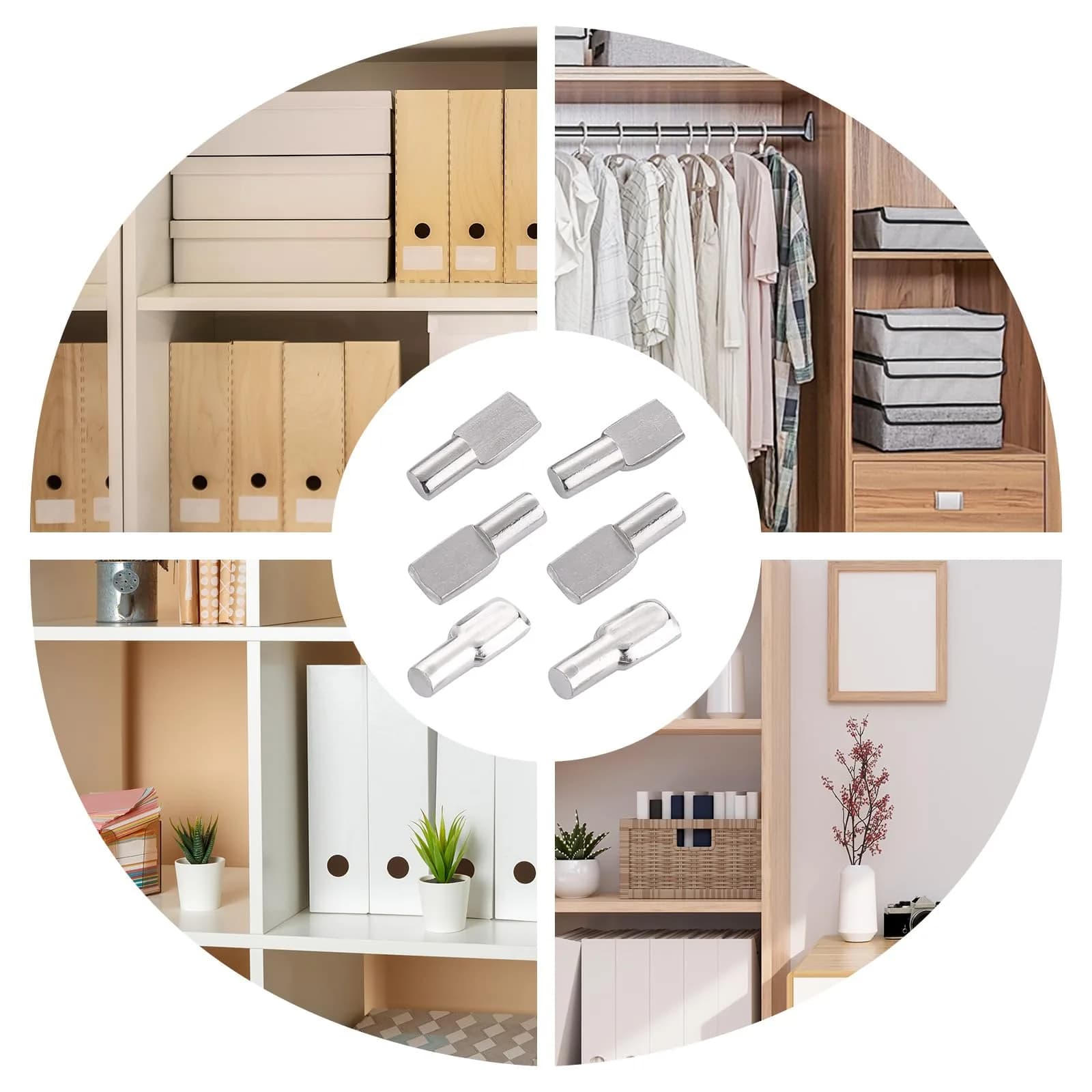 Tbestmax 5mm Spoon Shape Shelf Support Pins 120 Pack | Stainless Steel Cabinet Furniture Hardware - view 6