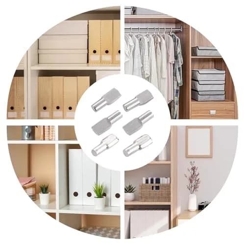 Tbestmax 5mm Spoon Shape Shelf Support Pins 120 Pack | Stainless Steel Cabinet Furniture Hardware thumbnail 6