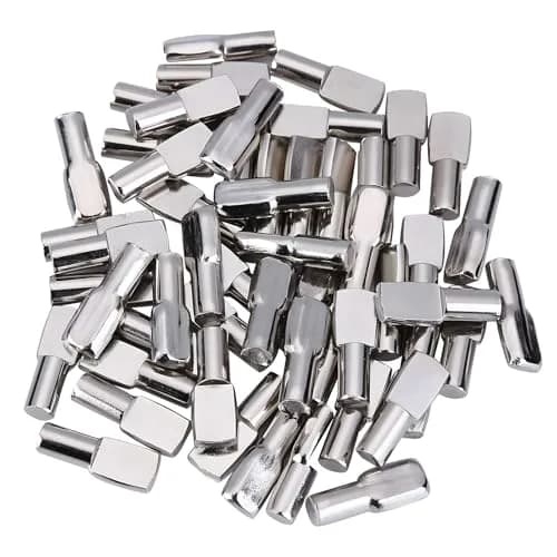 Tbestmax 5mm Spoon Shape Shelf Support Pins 120 Pack | Stainless Steel Cabinet Furniture Hardware thumbnail 1