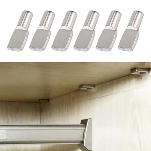 Tbestmax 5mm Spoon Shape Shelf Support Pins 120 Pack | Stainless Steel Cabinet Furniture Hardware thumbnail 7