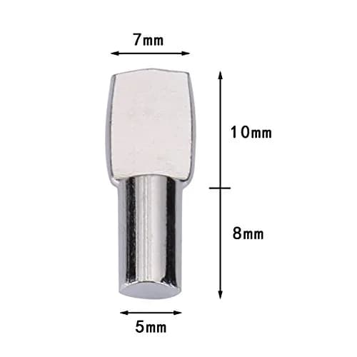 Tbestmax 5mm Spoon Shape Shelf Support Pins 120 Pack | Stainless Steel Cabinet Furniture Hardware thumbnail 2