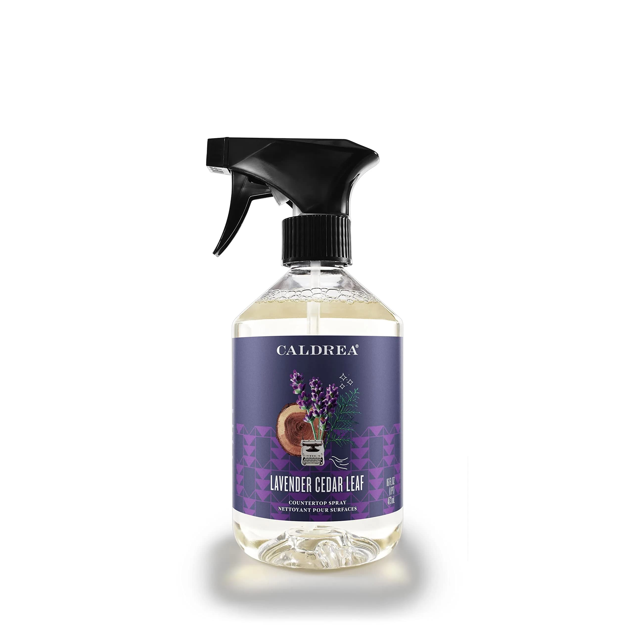 Caldrea Multi-surface CounterTop Spray Cleaner Lavender Cedar Leaf 473ml (16 Fl Oz) | Vegetable Protein Extract Odor Remover — Lavender Cedar Leaf