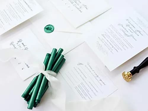 UNIQOOO Botanical Green Metallic Sealing Wax Sticks for Glue Gun, Pack of 8 | Low-Temp Compatible, Flexible & Mailable thumbnail 6