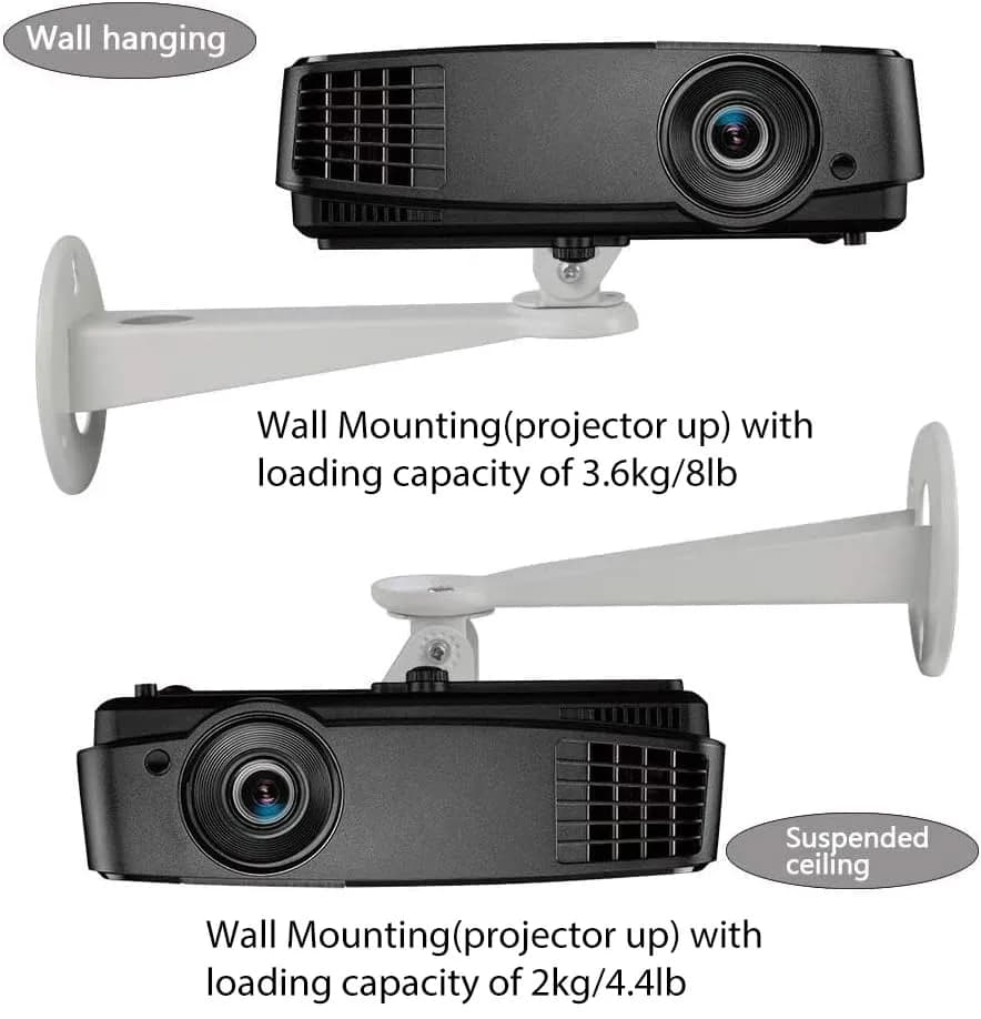 Drsn Mini Projector Wall Mount Bracket 20cm (7.87in) | Universal 360° Rotation, 8 lbs Capacity - view 5