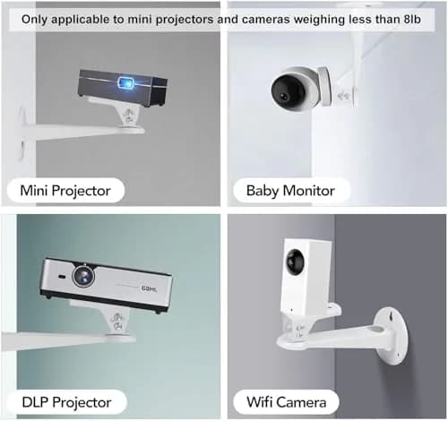 Drsn Mini Projector Wall Mount Bracket 20cm (7.87in) | Universal 360° Rotation, 8 lbs Capacity thumbnail 6