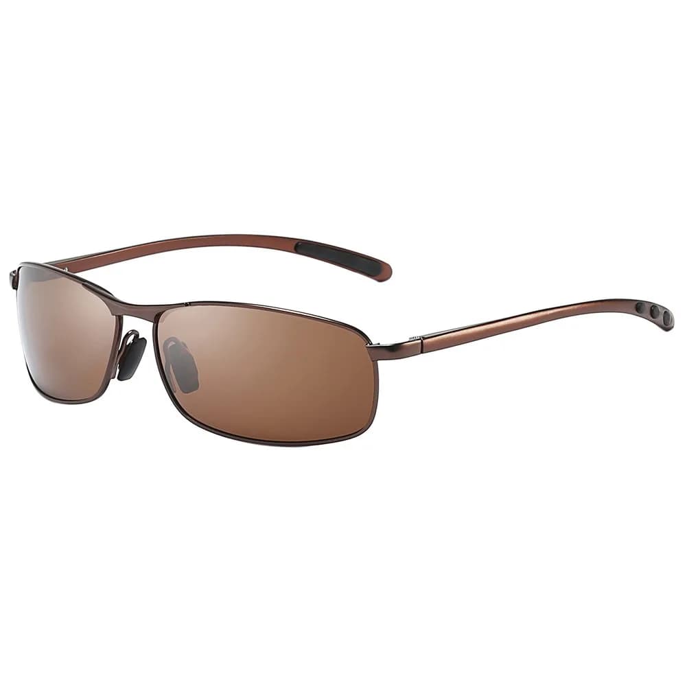 ZHILE Rectangular Polarized Sunglasses Al-Mg Alloy Temple UV400 63mm | Sport Classic Wrap Fit