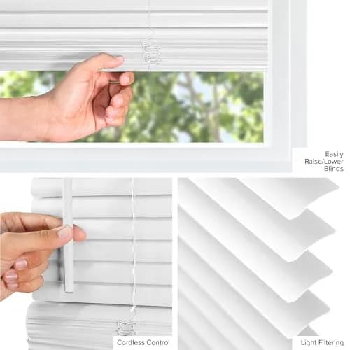 CHICOLOGY Cordless Vinyl Mini Blinds 80cm x 163cm (31"W x 64"H) | White Horizontal Window Blinds for Indoor Use thumbnail 6