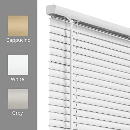 CHICOLOGY Cordless White Vinyl Mini Blinds 88cm (35"W) x 162cm (64"H) | Easy Install for Indoor Windows thumbnail 5