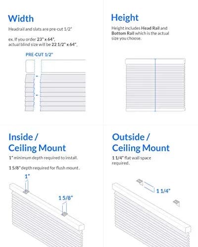 CHICOLOGY Cordless White Vinyl Mini Blinds 88cm (35"W) x 162cm (64"H) | Easy Install for Indoor Windows thumbnail 7