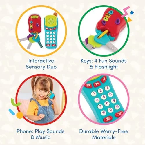 Battat Light & Sound Phone and Keys Set | 10+ Months thumbnail 3