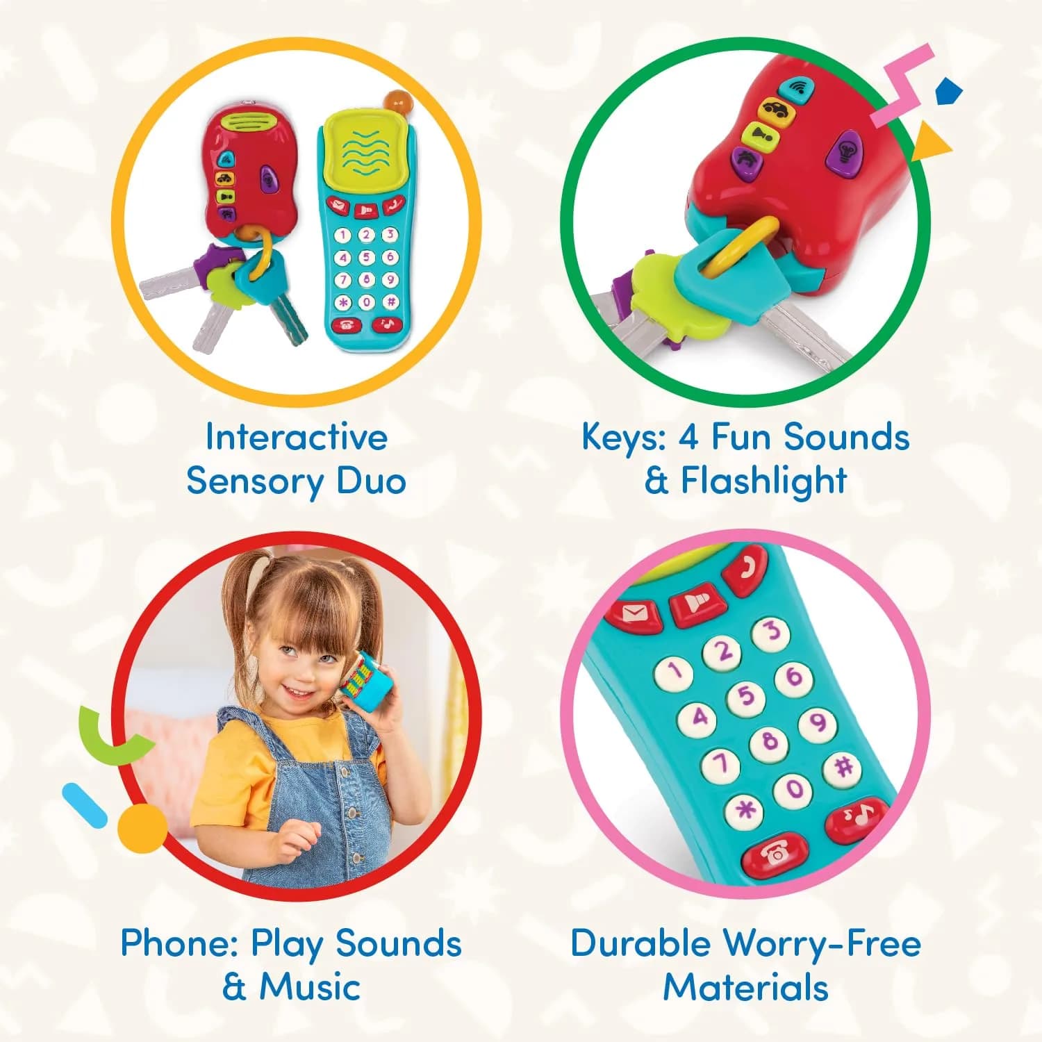 Battat Light & Sound Phone and Keys Set | 10+ Months - view 3
