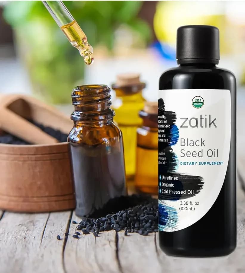 Zatik Black Cumin Seed Oil 3.38 fl oz (100mL) | Organic Cold-Pressed Nutrient-Rich Oil thumbnail 8