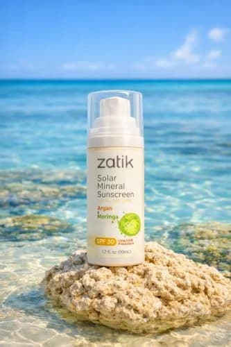 Zatik Naturals Solar Mineral Sunscreen 1.7 oz | SPF 30, Non-Nano Zinc, Organic Extracts, Vegan, Water Resistant thumbnail 6