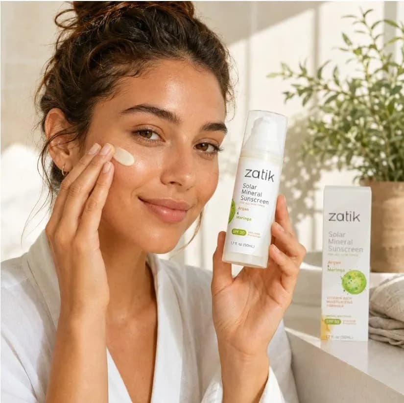 Zatik Naturals Solar Mineral Sunscreen 1.7 oz | SPF 30, Non-Nano Zinc, Organic Extracts, Vegan, Water Resistant thumbnail 4