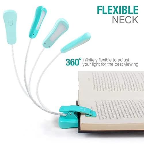 Vekkia Rechargeable Book Light Blue 10.5cm (4.1in) | 3 Color x 3 Brightness, 70 Hours Lighting thumbnail 5