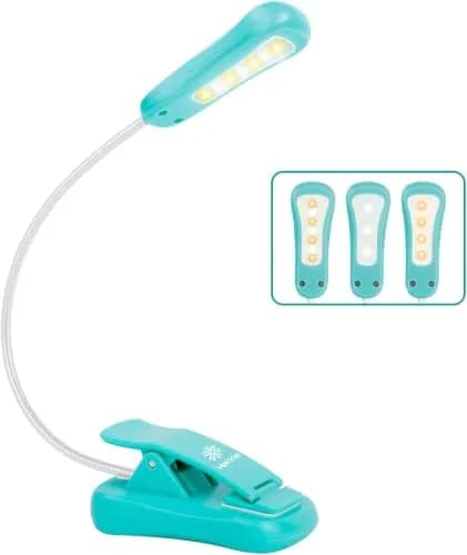 Vekkia Rechargeable Book Light Blue 10.5cm (4.1in) | 3 Color x 3 Brightness, 70 Hours Lighting thumbnail 1