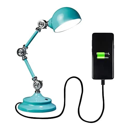 OttLite Revive LED Desk Lamp with USB Port, Turquoise | Natural Light, Eye-Friendly, Adjustable Height thumbnail 4