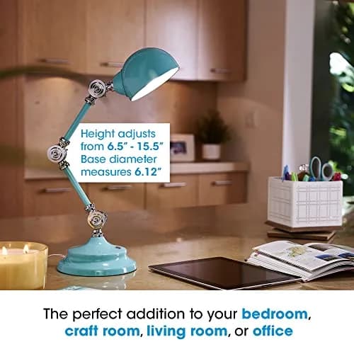 OttLite Revive LED Desk Lamp with USB Port, Turquoise | Natural Light, Eye-Friendly, Adjustable Height thumbnail 6