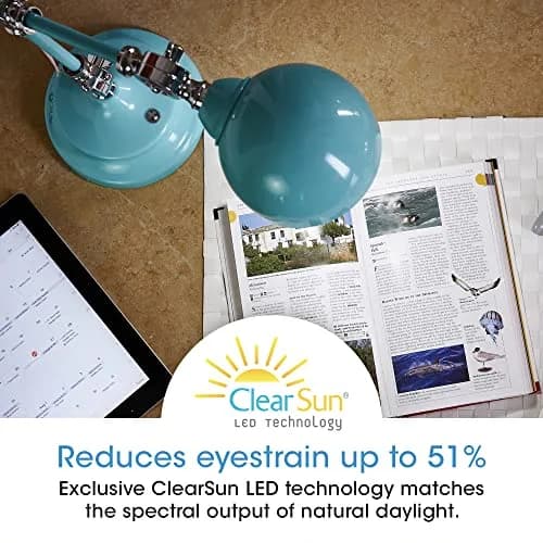 OttLite Revive LED Desk Lamp with USB Port, Turquoise | Natural Light, Eye-Friendly, Adjustable Height thumbnail 3