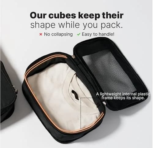 LeanTravel Premium Compression Packing Cubes 3-Pack (42.8cm H x 34.5cm W x 5cm L) | Maximize Luggage Space - view 3