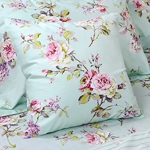 FADFAY Cotton Duvet Cover Set Full Size Blue Floral Bedding Set | Super Soft Purple Hydrangea Flower Print thumbnail 6