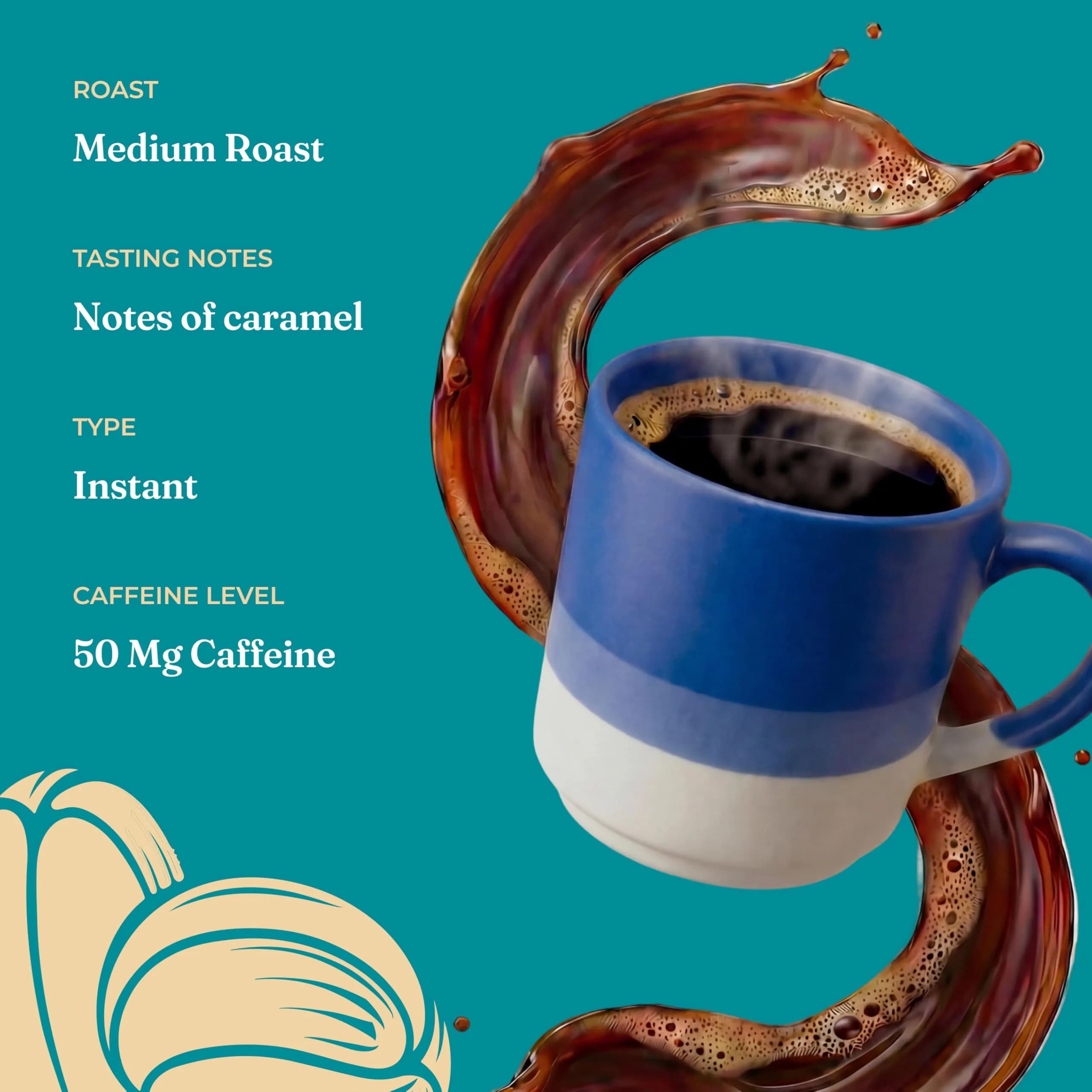 Four Sigmatic Calm Organic Instant Coffee 10 Packets | USDA Organic Medium Roast Arabica with Reishi & Chaga Mushrooms - view 5