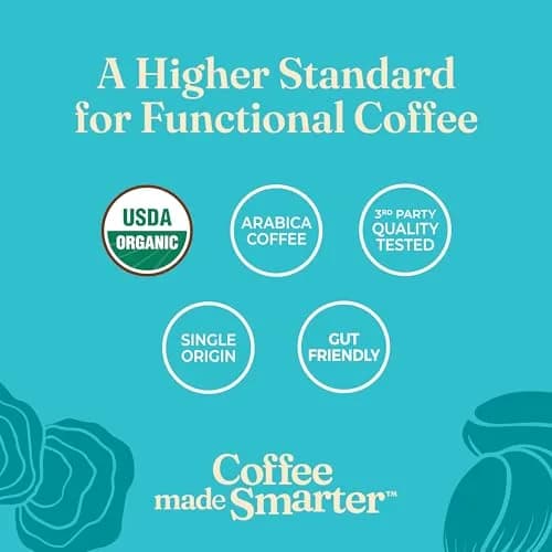 Four Sigmatic Calm Organic Instant Coffee 10 Packets | USDA Organic Medium Roast Arabica with Reishi & Chaga Mushrooms thumbnail 3