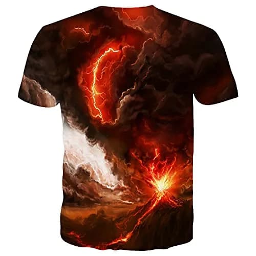 YAJOOEY Unisex Galaxy Print T-Shirt Crew Neck Regular Fit 3D Graphic (66cm/26in) | Vibrant Galaxy Design thumbnail 2