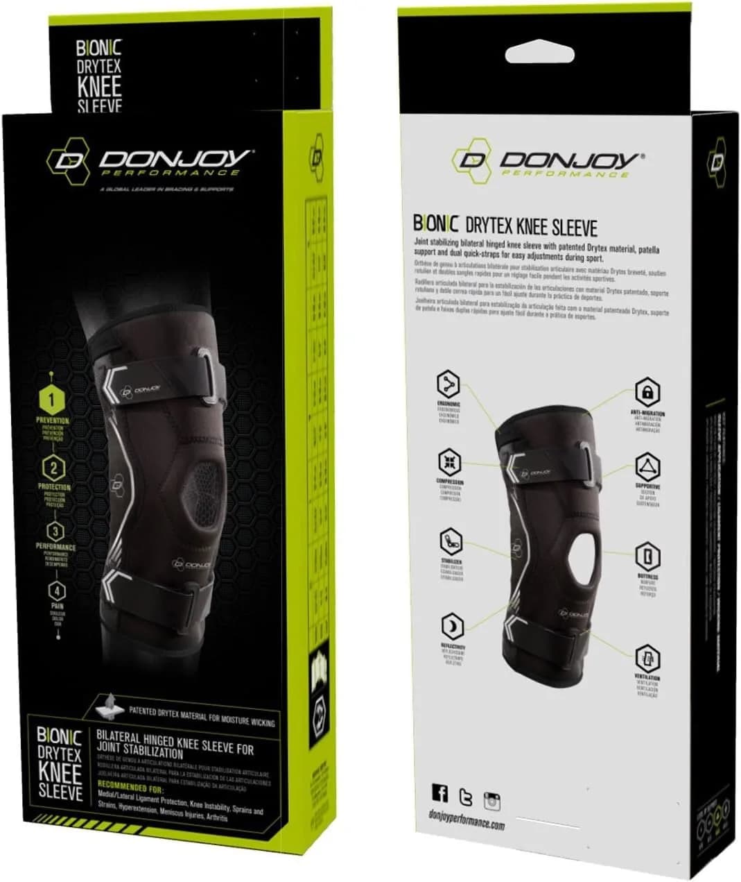 DonJoy Performance Bionic Drytex Hinged Knee Sleeve Small | FDA Approved Orthopedic Brace for Ligament Protection - view 7