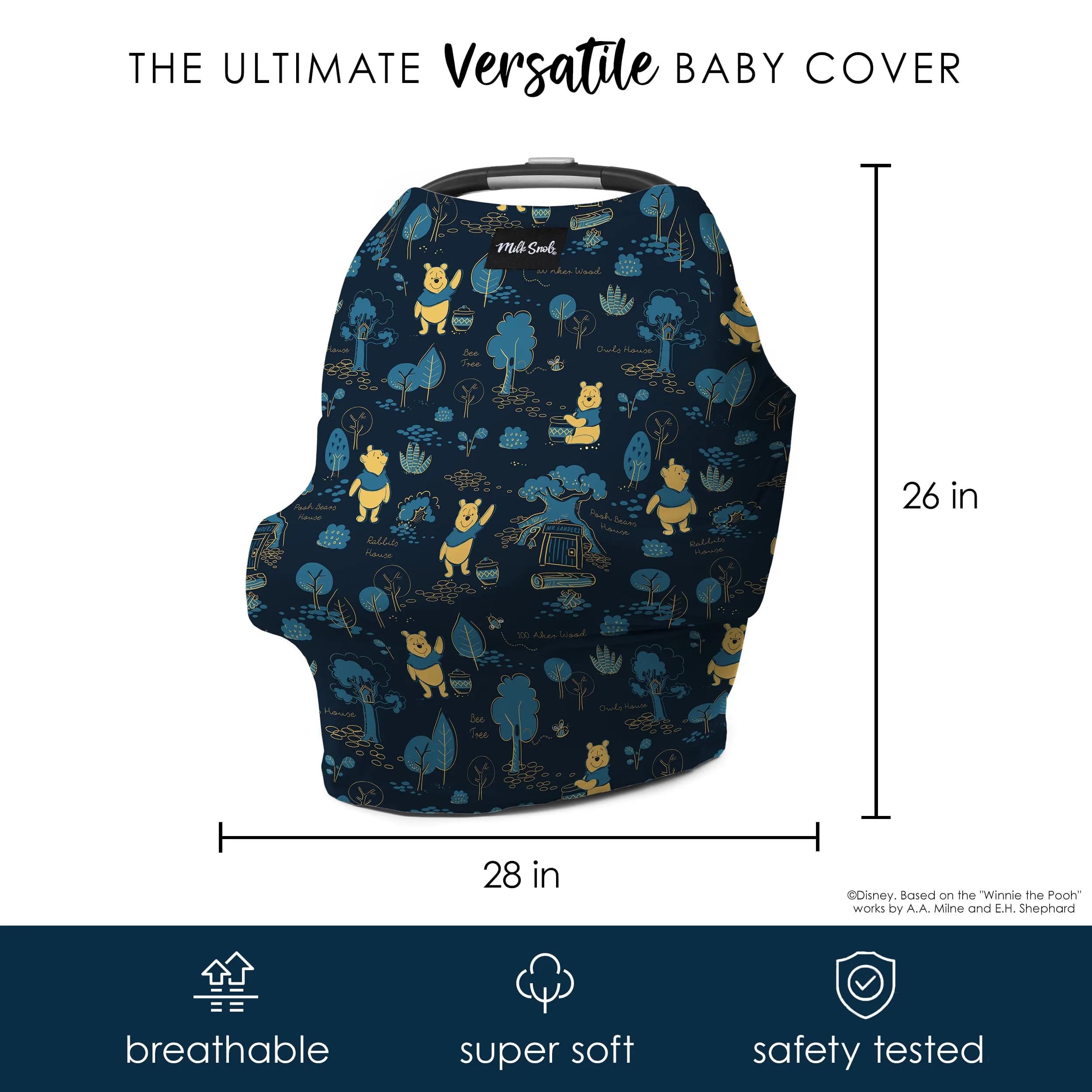 Milk Snob Original Disney 5-in-1 Cover Winnie the Pooh 61cm (24in) | Breathable Multi-Use Baby Cover - view 7