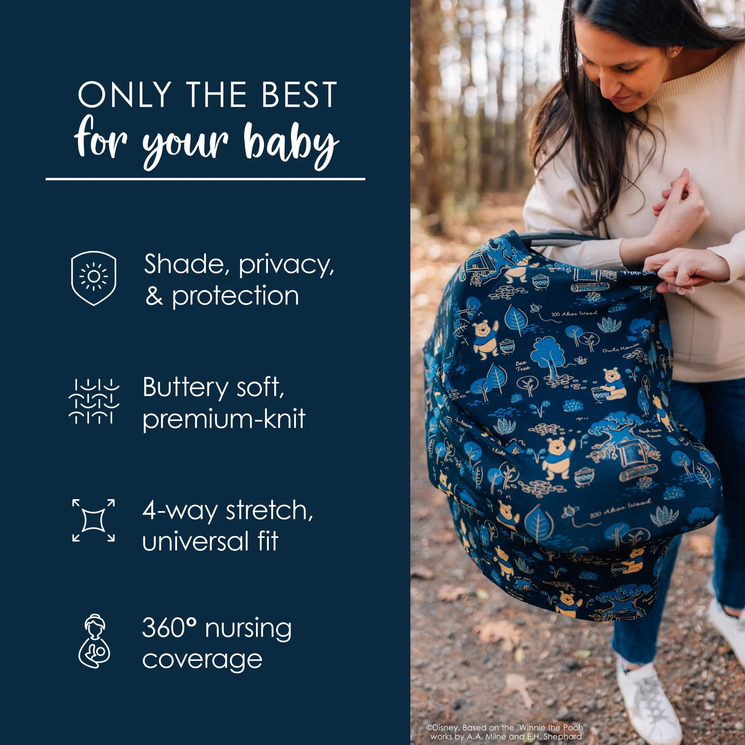 Milk Snob Original Disney 5-in-1 Cover Winnie the Pooh 61cm (24in) | Breathable Multi-Use Baby Cover - view 4