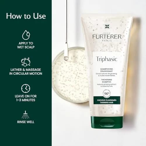 René Furterer TRIPHASIC Strengthening Shampoo for Thinning Hair, 50ml (1.6 oz) | Energizes Scalp & Promotes Thicker Hair thumbnail 6