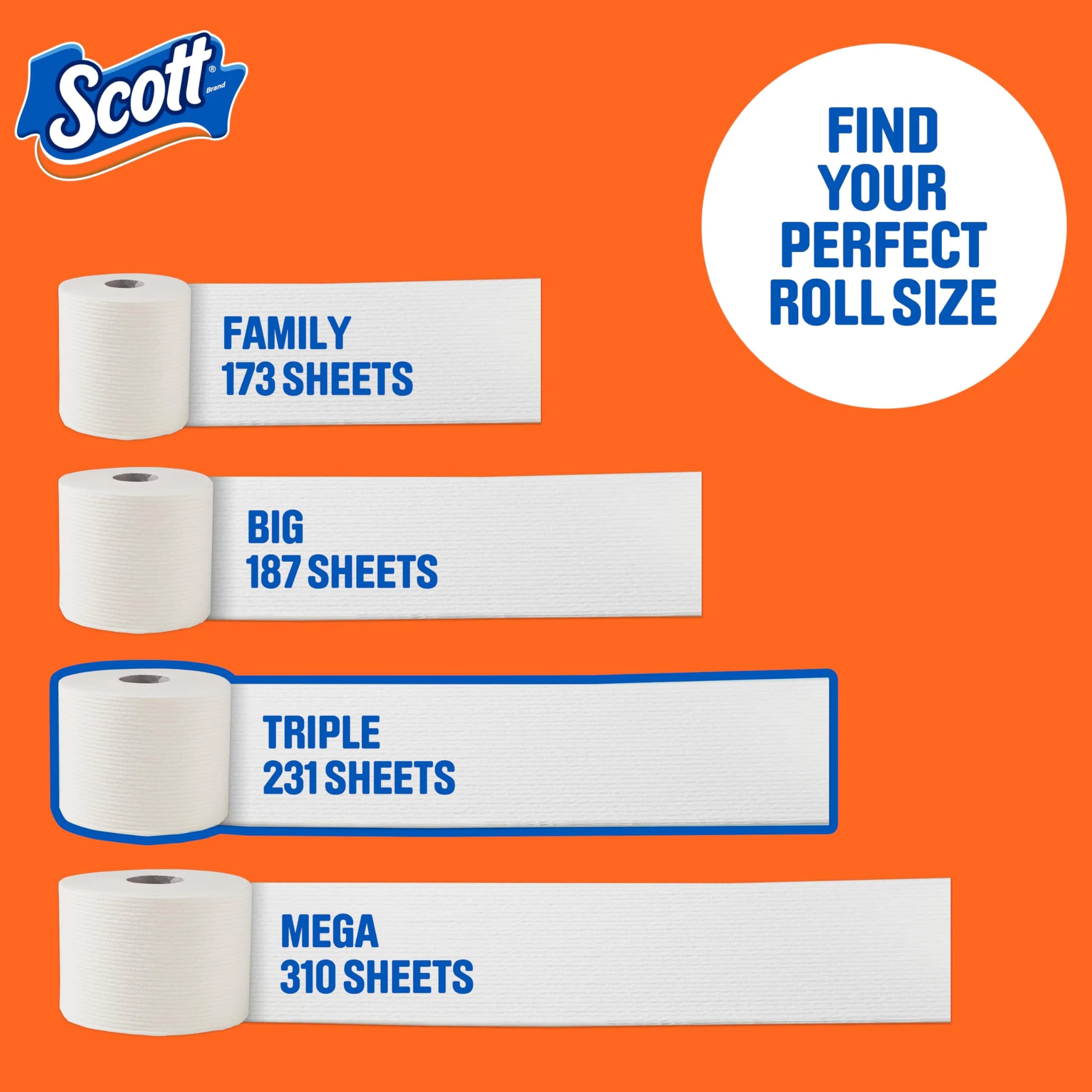 Scott ComfortPlus Toilet Paper 12 Triple Rolls | 2772 Sheets Total - view 6