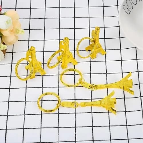 Outus 15 Pieces Eiffel Tower Keyring Retro Souvenirs Keychains Gold | Exquisite Alloy Design for Keys & Gifts thumbnail 6