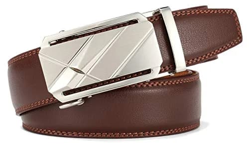 Lingli Men's Ratchet Dress Belt 35mm | Adjustable, Genuine Leather, Automatic Buckle thumbnail 2