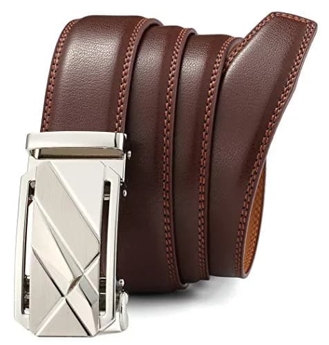 Lingli Men's Ratchet Dress Belt 35mm | Adjustable, Genuine Leather, Automatic Buckle thumbnail 3