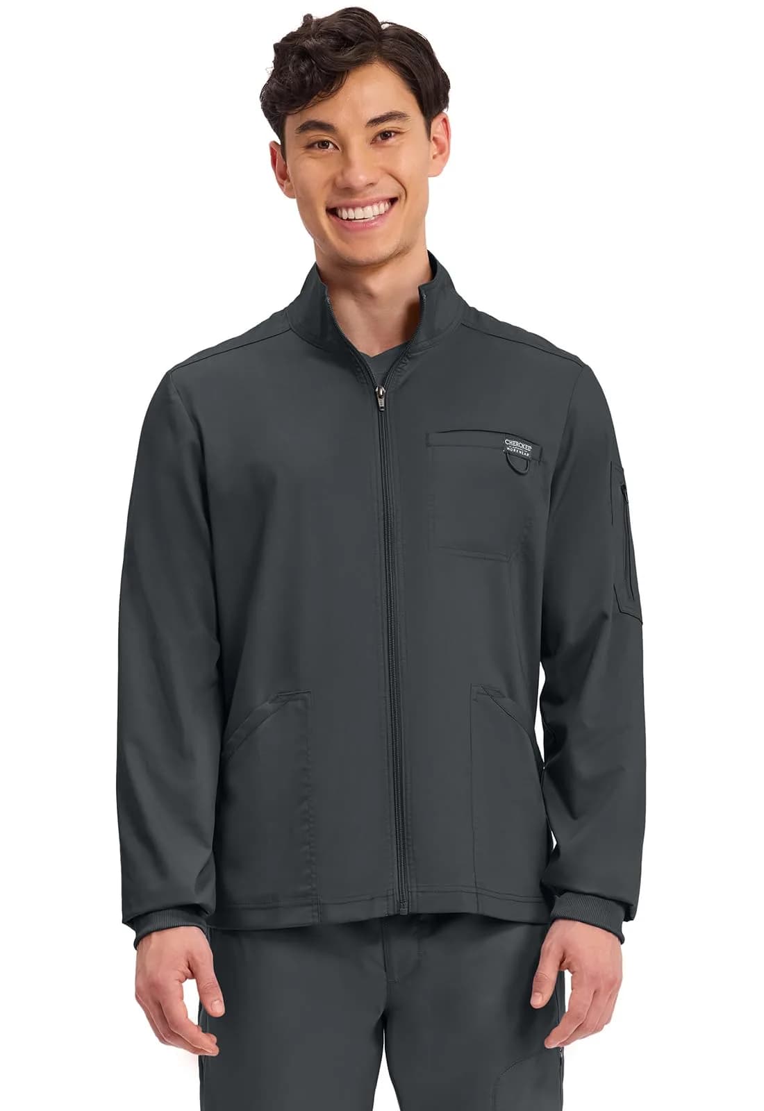 Cherokee WW Revolution Scrub Jacket Men Zip Front Nurse Jacket 5 Pockets | Breathable, Durable, Professional Fit - main product image