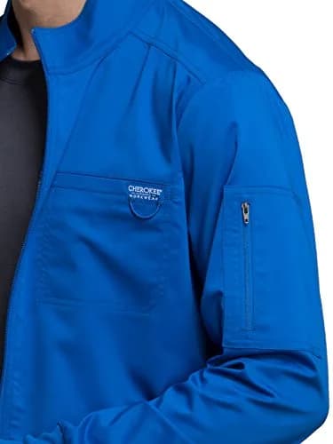 Cherokee WW Revolution Scrub Jacket Men Zip Front Nurse Jacket 5 Pockets | Breathable, Durable & Easy Care (70-120 chars) thumbnail 3