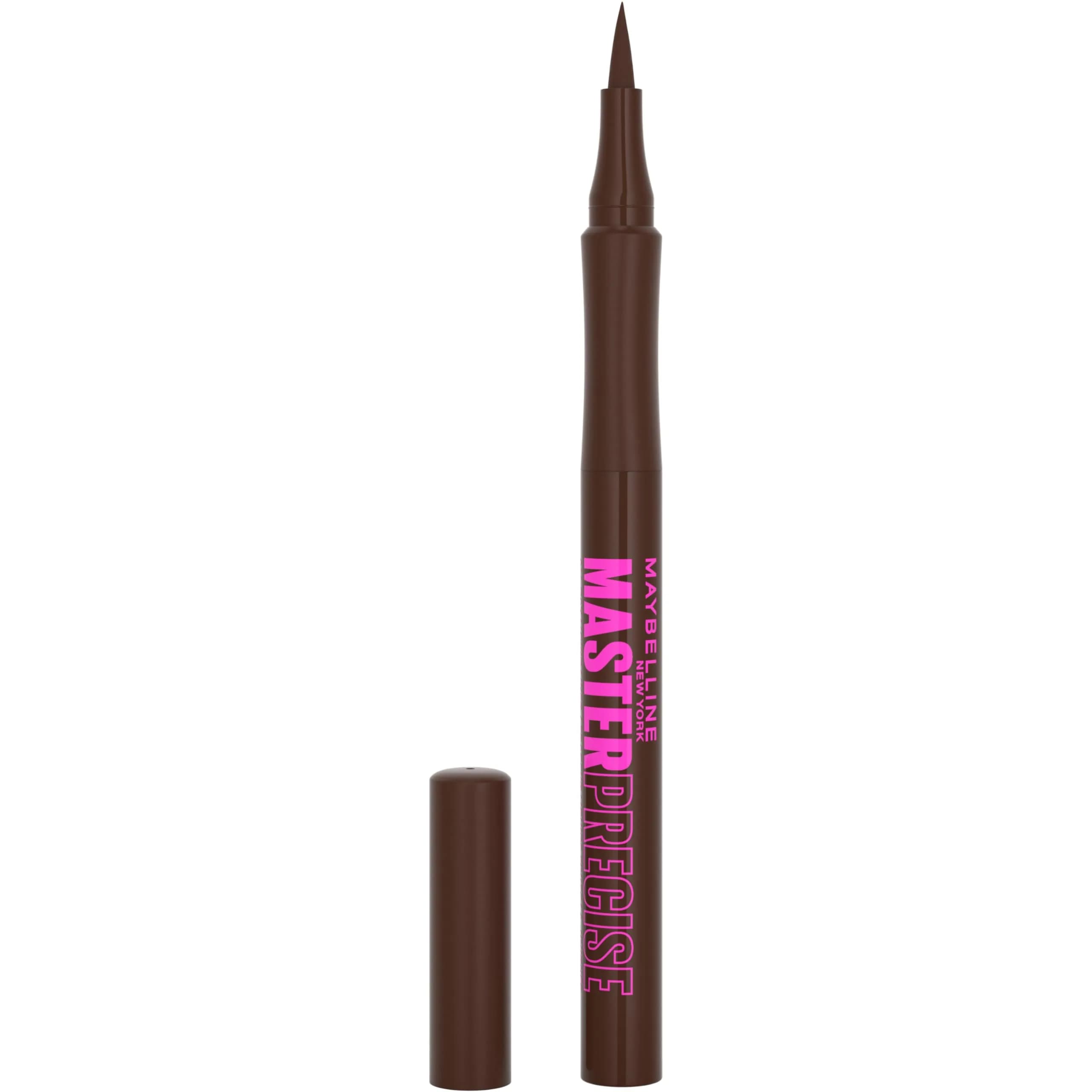 Maybelline Eyestudio Master Precise Liquid Eyeliner, Satin Black 1ml (0.034 Fl Oz) | Waterproof & Smudge-Proof for All-Day Wear — Forest Brown