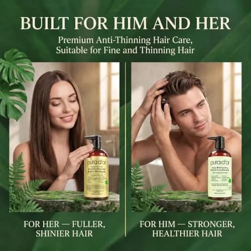 PURA D'OR Gold Label Anti-Thinning Biotin Shampoo & Conditioner Set 2x473ml (16 Fl Oz x2) | Thicker, Fuller Hair thumbnail 6