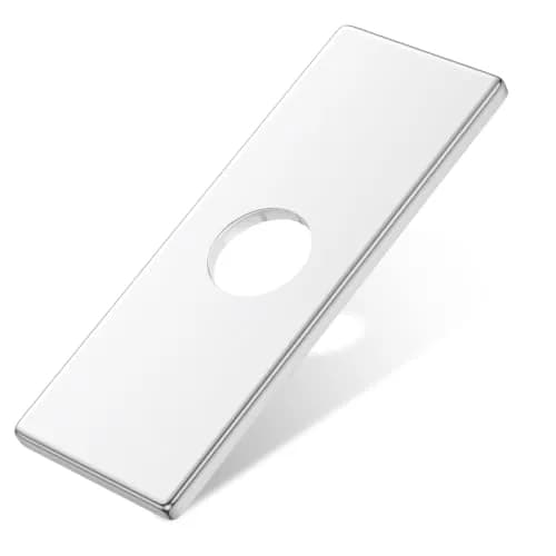 Greenspring 6 Inch Faucet Deck Plate, Sink Hole Cover, 1 or 3 Hole | Chrome Stainless Steel thumbnail 1