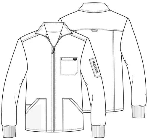 Cherokee WW Revolution Scrub Jacket Men Zip Front 5 Pockets | Breathable, Durable, Professional Fit thumbnail 6