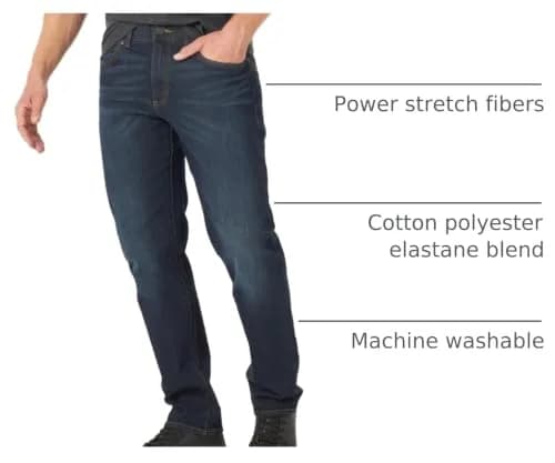 Lee Men's Extreme Motion Athletic Taper Jean Blue Strike 36W x 30L | Flexible Athletic Fit for Active Men thumbnail 4
