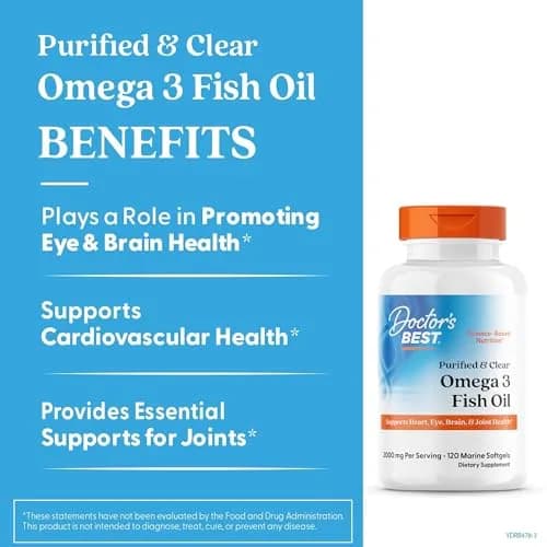 Doctor's Best Omega 3 Fish Oil Supplement 2000 mg | EPA 800mg, DHA 400mg, Heart Health Support thumbnail 3