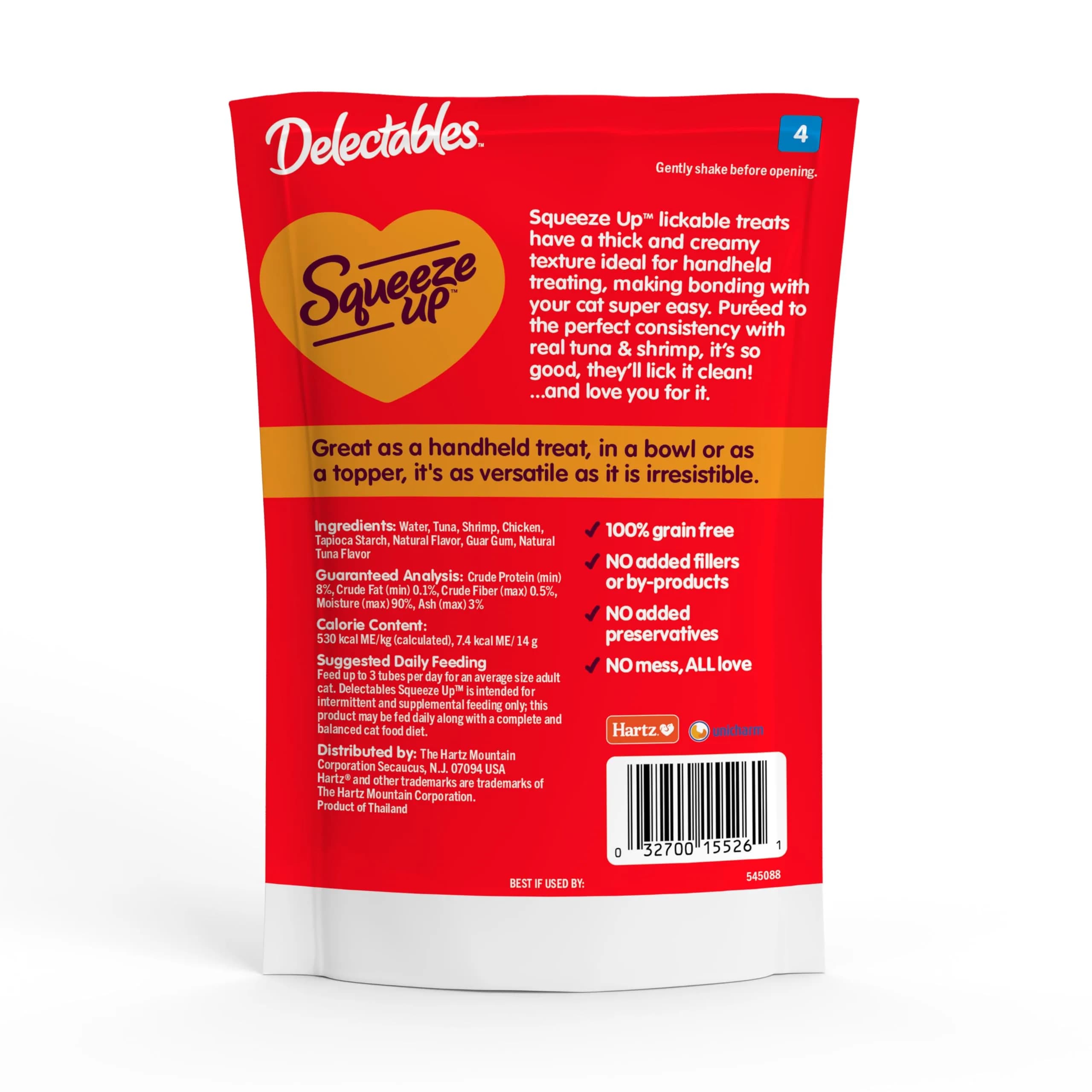 Delectables Squeeze Up Tuna & Shrimp Cat Treats 16 oz (32 Tubes) | Interactive Lickable Puree for Cats - view 6