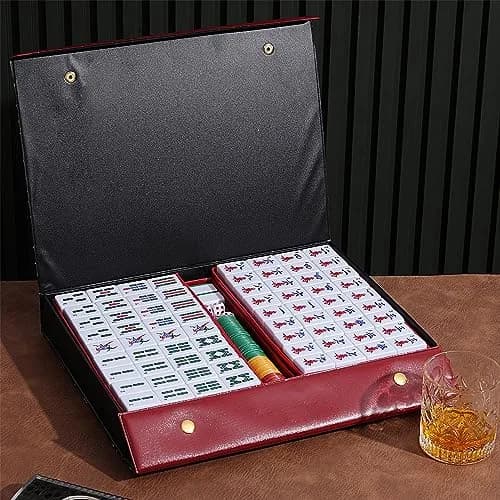 Mose Cafolo Chinese Mahjong Set X-Large 146 Tiles (3.7cm) | Classic Melamine Game with Travel Case & English Manual thumbnail 2