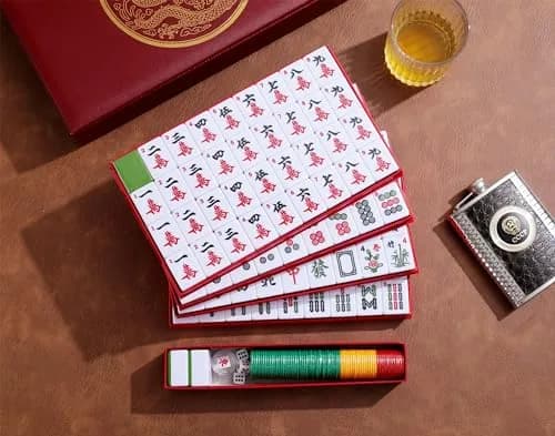 Mose Cafolo Chinese Mahjong Set X-Large 146 Tiles (3.7cm) | Classic Melamine Game with Travel Case & English Manual thumbnail 3