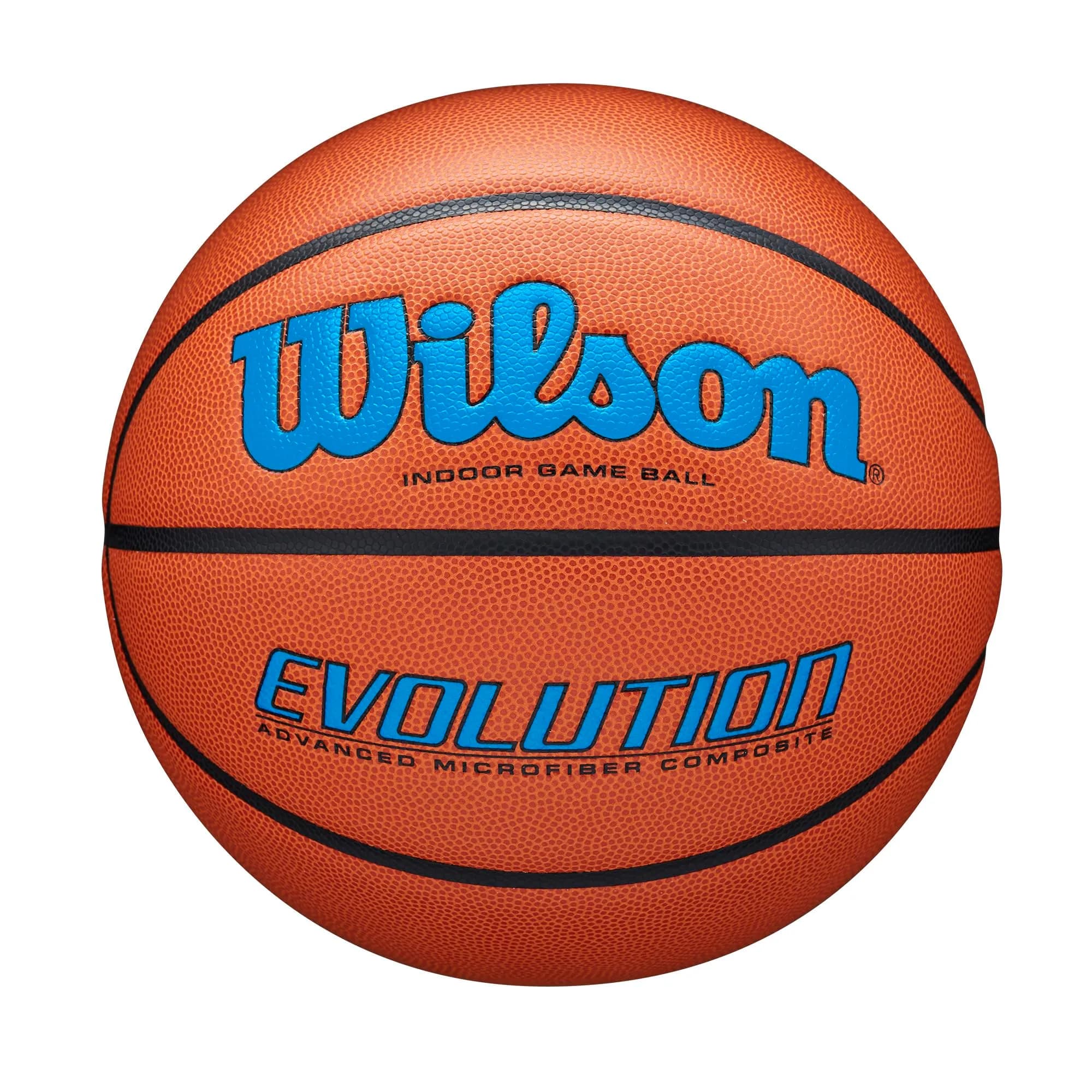 WILSON Evolution Indoor Game Basketball, Royal/Brown, Size 6 (28.5") | NFHS Approved for Elite Indoor Play