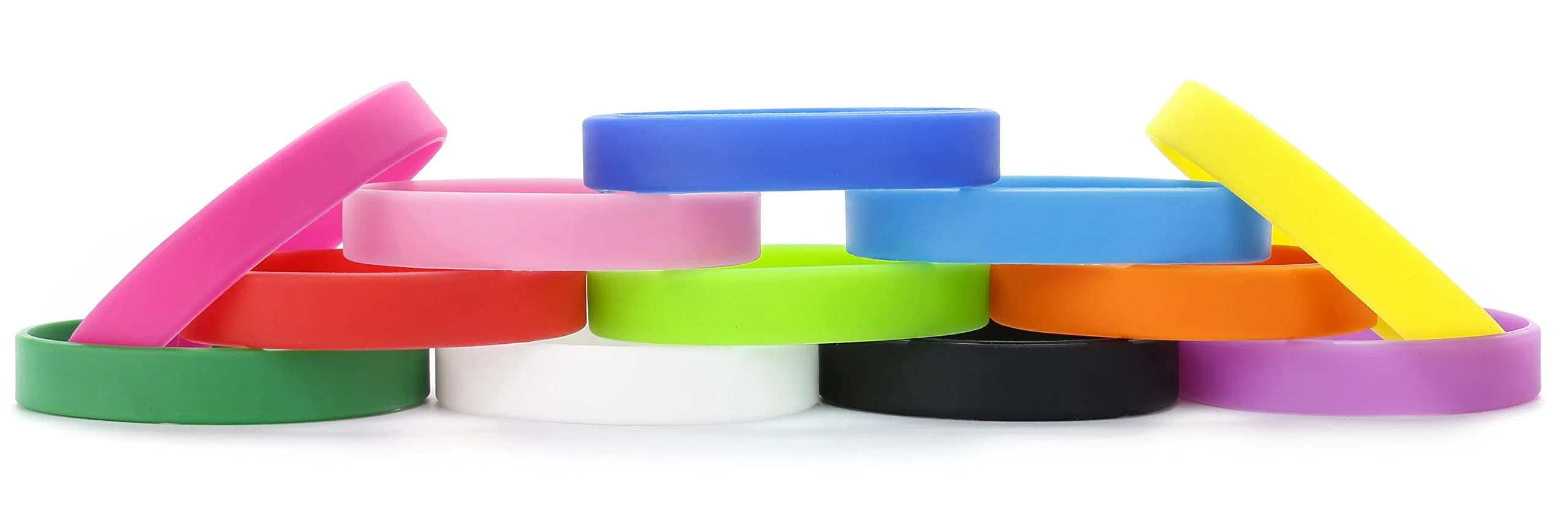 MoMolly Silicone Wristbands Rubber Bracelets 12Pcs Mixed Colors 25.4cm (10 inch) | Customizable Sports Bands for Women Men — Assorted,Mixed Colors,Orange,Purple,White,Yellow